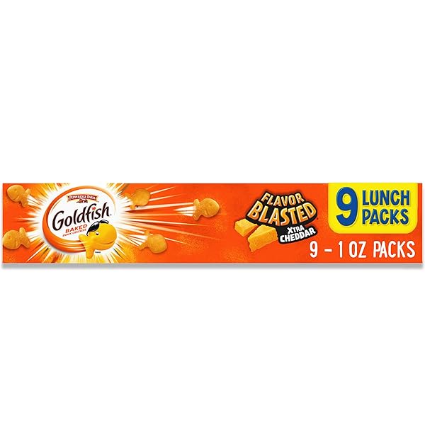 GOLDFISH FLAVOR BLASTED XTRA CHEDDAR CHEESE CRACKERS, BAKED...