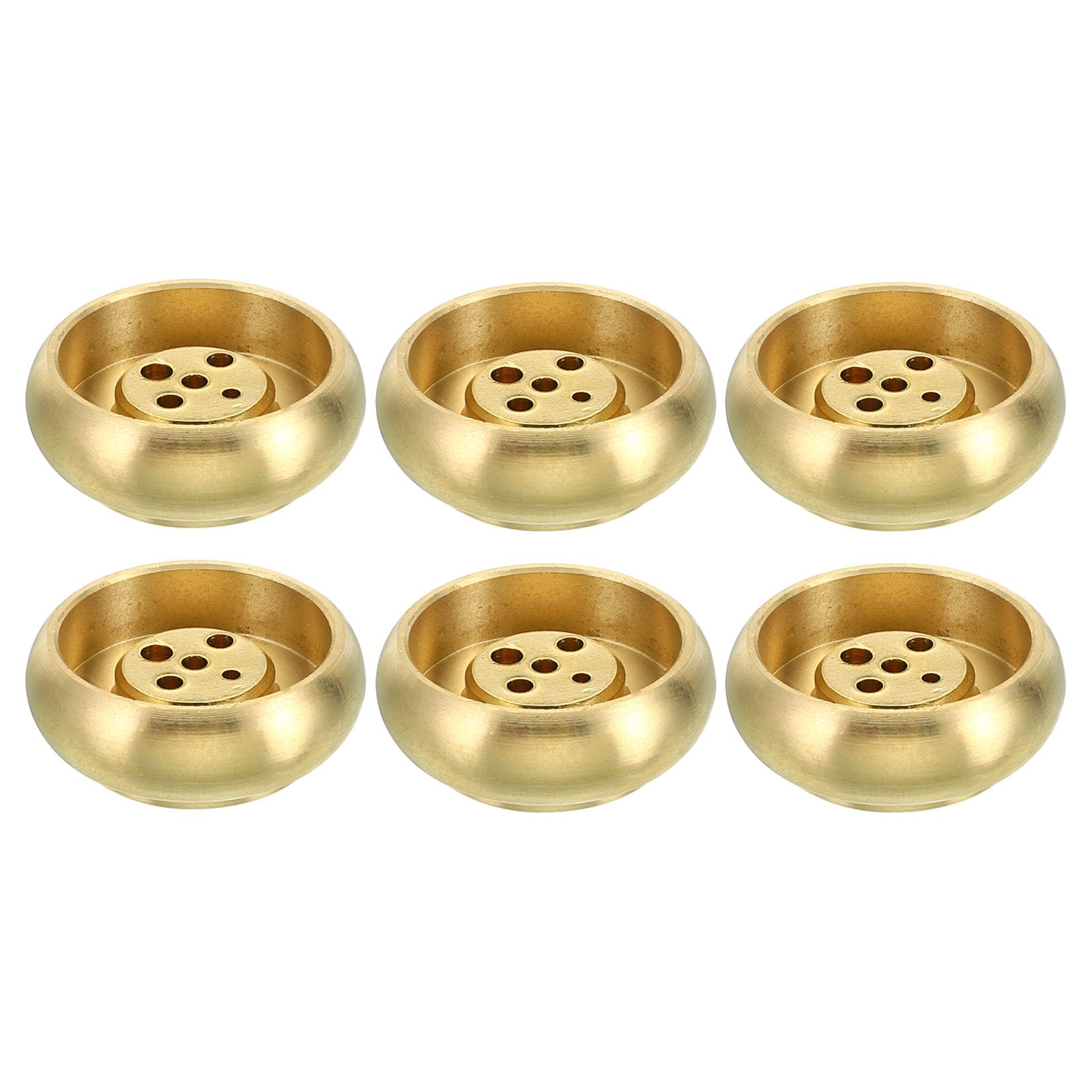 PATIKIL Incense Holder, 6 Pack Brass Incense Cone Burner Stick Holder Incense Stand Base for Yoga Spa Room Home Office, 1" Dia. 0.4" Tall