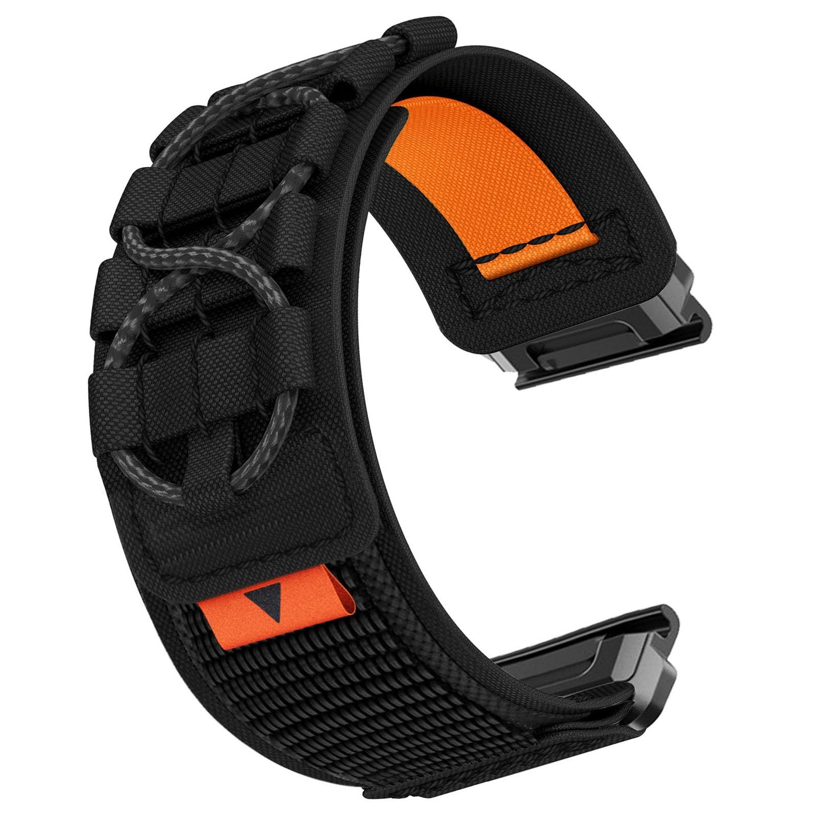 YOOSIDE Lightweight Nylon Watch Strap for for Garmin Fenix 8 47mm / epix Pro 47mm / Instinct 3 45mm, Military Tactical Loop Sport Wristband for Fenix 7/6 /5 (Black)