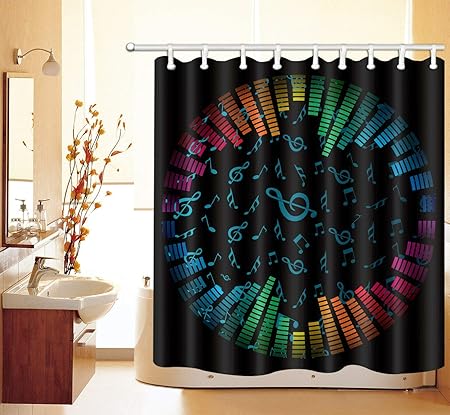 N/ Badezimmer Dekor Stoff Duschvorhang & Flanell & 12Hook Music Note