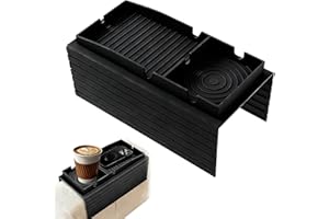 Couch Arm Table, 3-in-1 Multi-Function Storage Box, Silicone Anti-Slip Couch Table, Lightweight and Easy to Clean, Flexible a