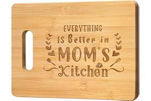Pandasch Gifts for Mom, Mom Birthday Gifts from Daughters Son, Unique 11x8.5inch Engraved Bamboo Cutting Board for Birthday C