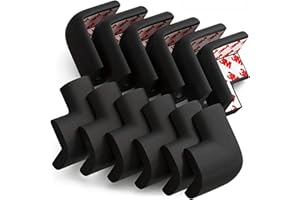 DYKESON Soft Corner Protector, Baby Safety Cushion, Corner Bumpers for Furniture, Corner Proofing for Baby, Corner Cushion, Table Edge Protector, Baby Proofing Edge, Corner Guards, 12 Pack, Black