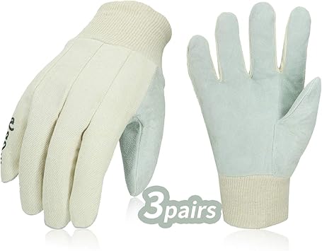 cow split leather gloves