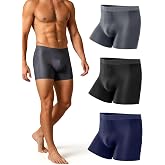TRENDOUX Men's Breathable Boxer Briefs Cool Seamless Soft Underwear 3 Pack | No ride up, 4-way stretch, 3D pouch, Moisture-wicking, Quick dry, No chafing, Perfect for daily work, gym, travel, sleeping