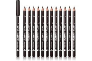 SUMEITANG 12 Pcs Dark Brown Eyebrow Pencil Eyeliner Makeup，Soft Textured，Easy to Color，Waterproof，Long Lasting Eyebrow Tint Pen for Fills in Sparse Areas and Gaps Create a Natural Eye Brow