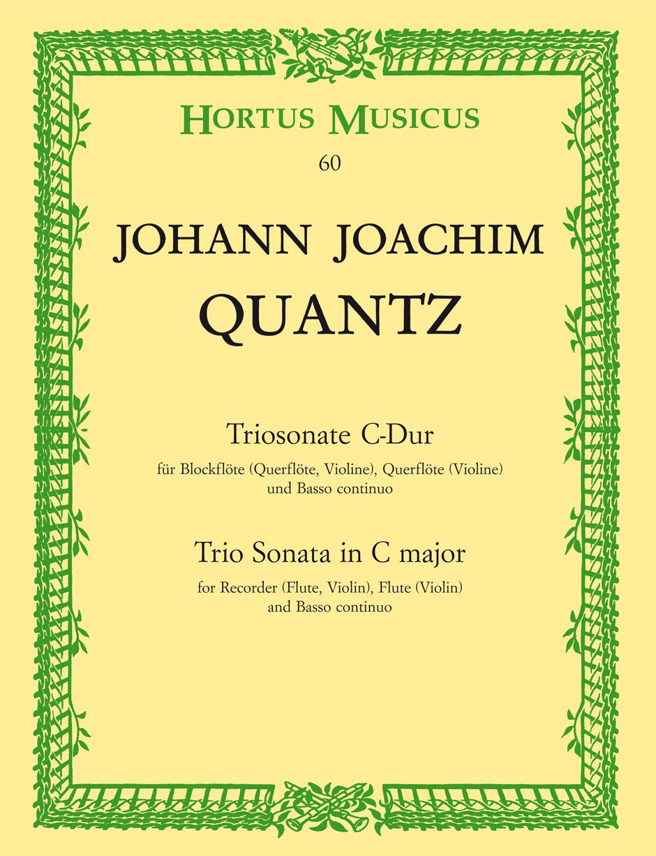 Johann Joachim Quantz-Triosonate C-Recorder, Flute and Piano-Score and Parts