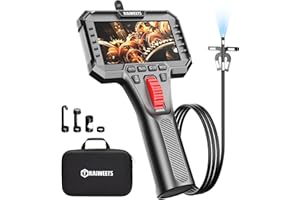 KAIWEETS Two-Way Articulating Borescope Camera with Light, 0.25in Slim Probe, Industrial Endoscope Inspection Camera with Light, 5.3FT Flexible Snake Scope for Automotive, HVAC and Aircraft Mechanics