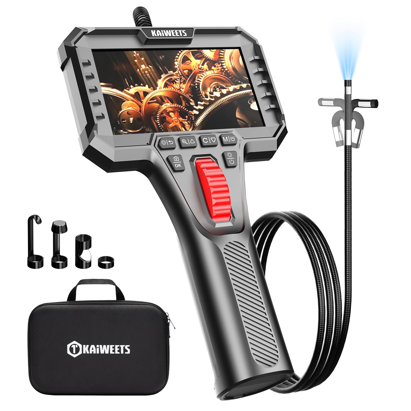 Photo 1 of Two-Way Articulating Borescope Camera with Light, 0.25in Slim Probe, Industrial Endoscope Inspection Camera with Light, 5.3FT Flexible Snake Scope for Automotive, HVAC and Aircraft Mechanics