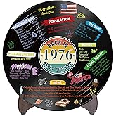 Holkcog Vinyl Record 50th Birthday Decoration, Happy 1976 Birthday Party Poster Sign With Stand, Vintage 50 Year Old Party Supplies for Men& Women, 50th Anniversary Class Reunion Gifts