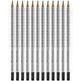 Faber-Castell Grip Graphite EcoPencils with Eraser - 12 Count - No. 2.5 Multi, 8 mm