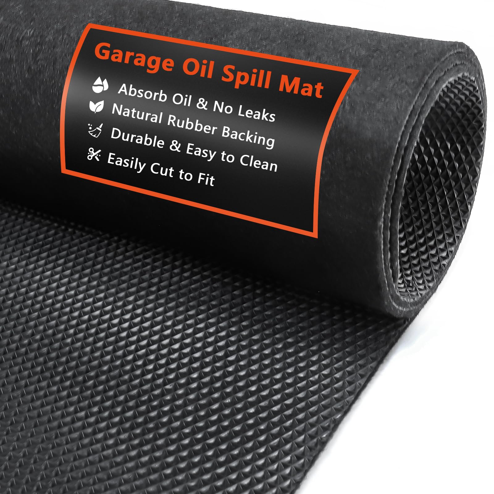 Photo 1 of AiBOB Garage Floor Mat, 60 X 72 inches, Oil Spill Mat Under Car, Waterproof Backing Absorbent Pad Protects Floor, Durable, Reusable, Black