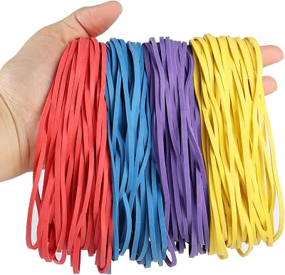 Hemiks 120 Large Colorful Rubber Bands 15 cm Office Home School Bundling