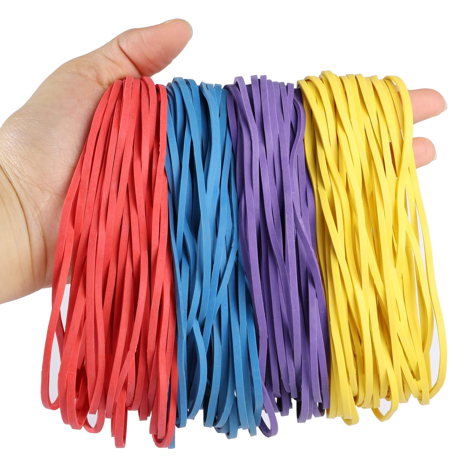 120 Pieces Large Rubber Bands, Colorful Elastic Bands Strong Elastic Rubber Bands for Office Home Bank School Document Organizing