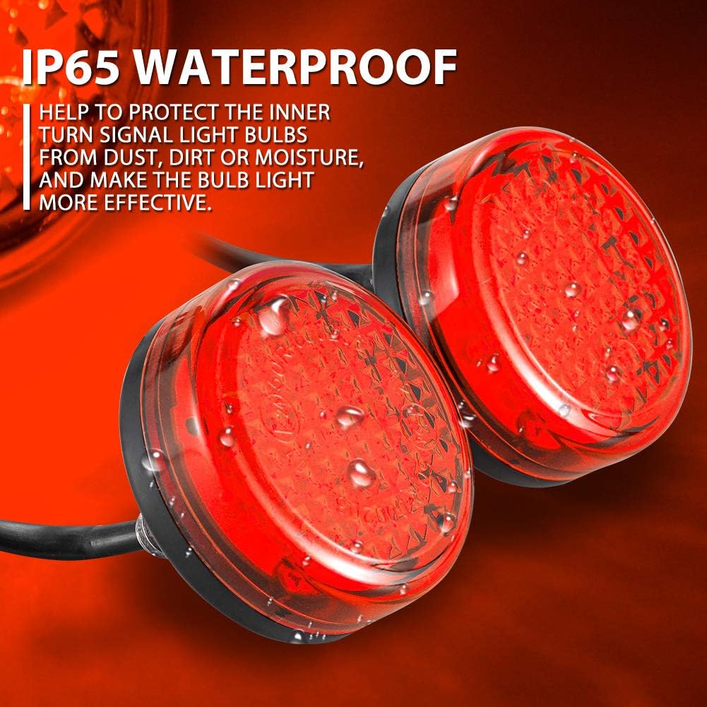 NATGIC Motorcycle Indicator Light Round 24 LED Universal Motorcycle Reflectors Tail Lamps Brake Marker Lights for Auto Vehicle Truck Trailer RV ATV Motorbike - Image 4