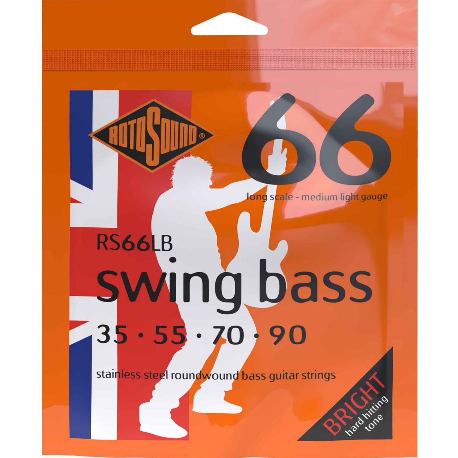 Rotosound RS66LB Stainless Steel Medium Light Gauge Roundwound Bass Strings (35 55 70 90)