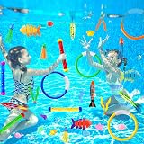 DTYDECLE 35pcs Diving Pool Toys Set Diving Rings Torpedoes Seaweed Gem view 5