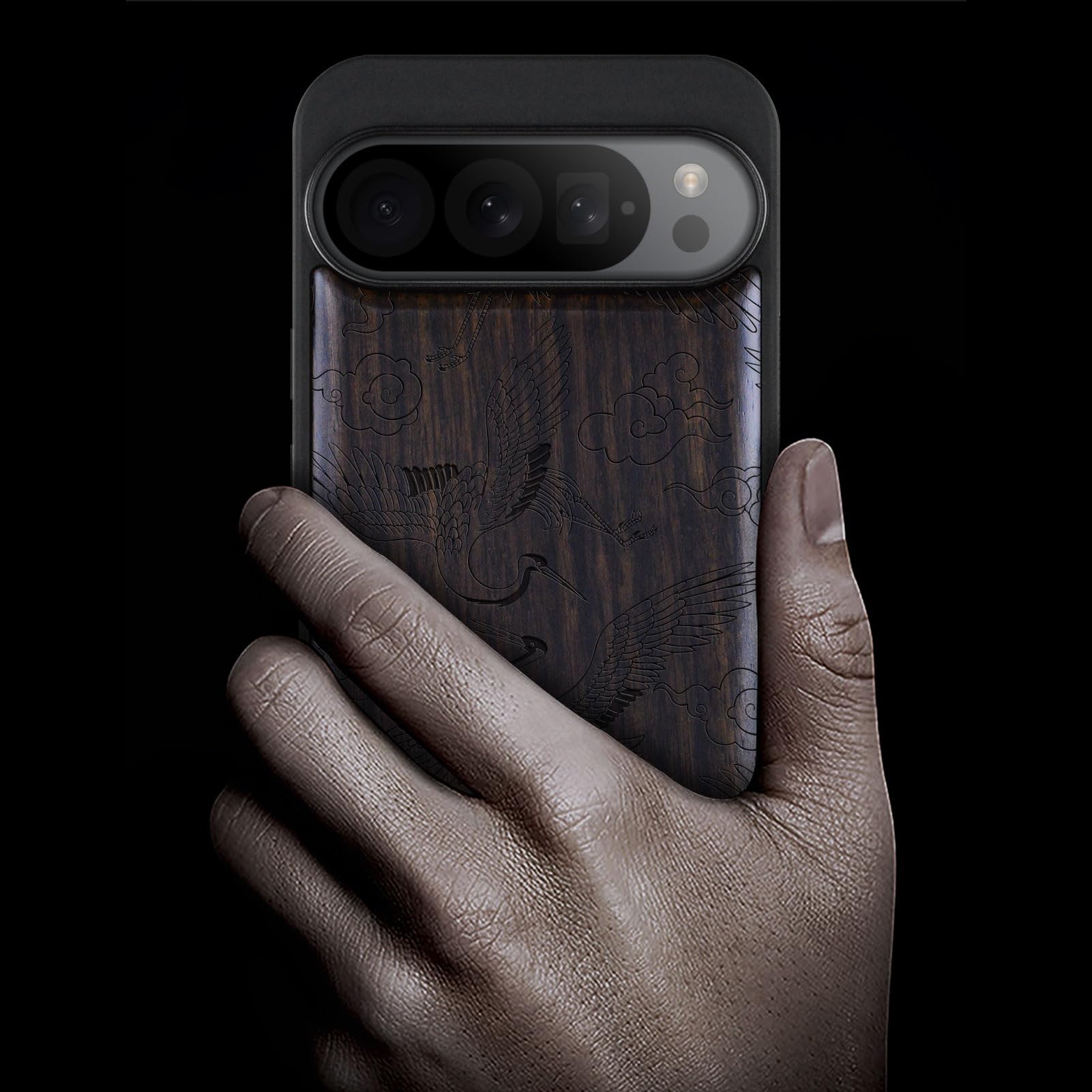 Carveit Wood Case For Pixel 9 Pro [Natural Wood & Black Soft TPU