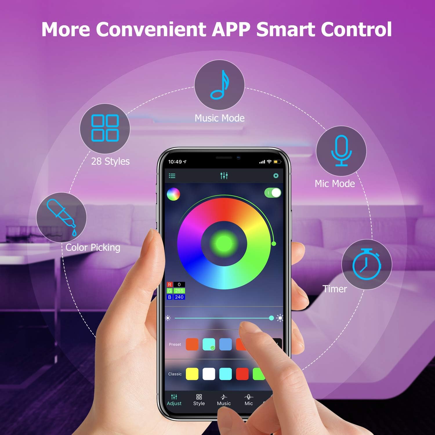 20M LED Strip Lights, UALAU APP Control Music Sync LED Light Strip Kits