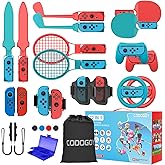 CODOGOY 22 in 1 Switch Sports Accessories Bundle with Carry Bag for Switch Sports Games, Family Accessories Kit Sports Party Pack Compatible with Nintendo Switch/Switch OLED