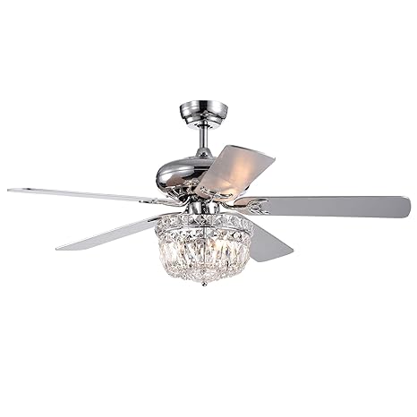 Warehouse Of Tiffany Cfl 8349remo Galileo 52 Inch 5 Blade Chrome