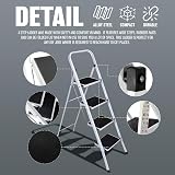 BARGAINS-GALORE Foldable 4 Step Steel Ladder Non Slip Treads Safe Home view 5