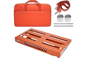 SOYAN 22" x 12.5" Large Guitar Pedal Board with Power Supply Cradle, Carry Bag Included (Vibrant Orange, SPB-22OR)