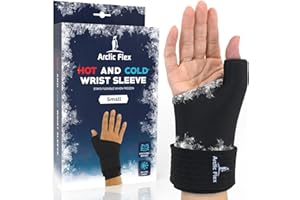 Arctic Flex Wrist Ice Pack Wrap - Extra Strength Hot & Cold Therapy - Reusable Hand & Thumb Freeze Sleeve - FSA/HSA Approved for Arthritis, Carpal Tunnel, Surgery, & Pain Relief (Fits Left & Right)