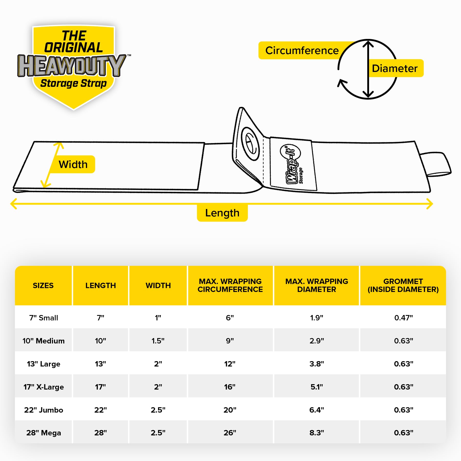 Heavy-Duty Wrap-It Storage Straps (Assorted 6 Pack) - Extension Cord Organizer, Cable Straps for RV Accessories, Mens Stocking Stuffers