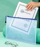 ojussa A4 Plastic File Wallets 5Pcs Zipper Bags PVC Waterproof Folder view 3