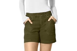 Slakkenreis Women Stretch Twill Shorts Summer Casual Bermuda Shorts Pull On Chino Shorts High Waisted Stretchy Jean Shorts