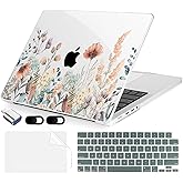 MecBevia for MacBook Pro 14 inch Case M5 M4 M3 M2 A3434 A3112 A3401 A3185 A2918 A2992 A2779 M1 A2442 Pro Max Chip (Released 2025 to 2021), Hard Shell Cover for MacBook Pro 14", Abstract Flower