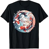 Pisces Zodiac Sign with Koi Fish T-Shirt