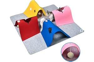 AFLIFLI Cat Toys Tunnel for Indoor Cats, Interactive Cat Enrichment Furniture with Plush Ball for Small Animals Pets, Kittens, Rabbit Cave Accessories
