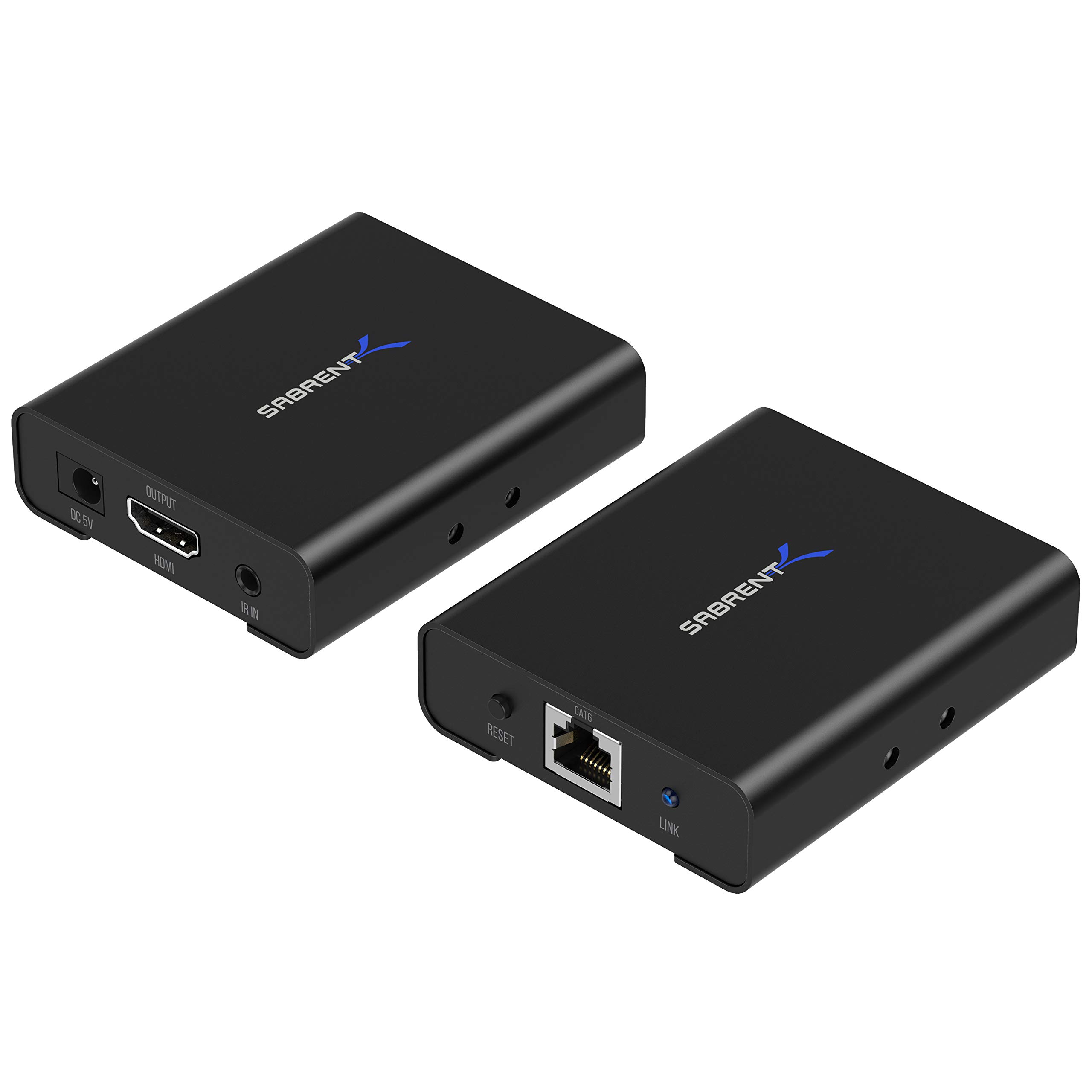SABRENT HDMI Extender Over CAT6 50 Meters IR Blaster and Receiver and Cables included (DA-HDEX)