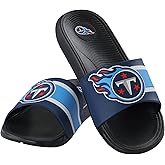 FOCO NFL Men's Striped Big Logo Raised Slide Sandal
