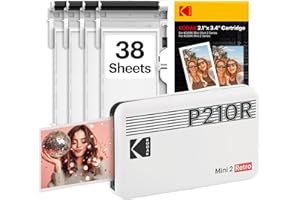 KODAK Mini 2 Retro 2x3 Portable Photo Printer, 38 Sheets, Bluetooth Smartphone Printer for iPhone & Android, Instant Color Pr