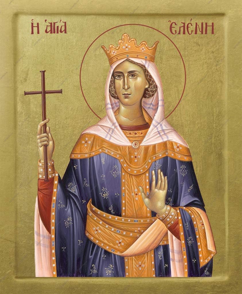 Saint Helen | Orthodox Icon on Wood with 22k Gold Leaves - CUSTOMIZABLE