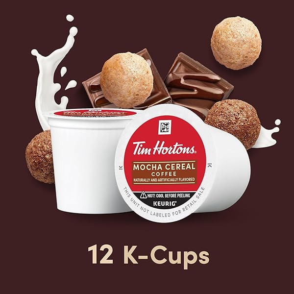TIM HORTONS MOCHA CEREAL FLAVORED COFFEE, SINGLE-SERVE K-CUP PODS COMPATIBLE WITH KEURIG BREWERS, 12CT K-CUPS