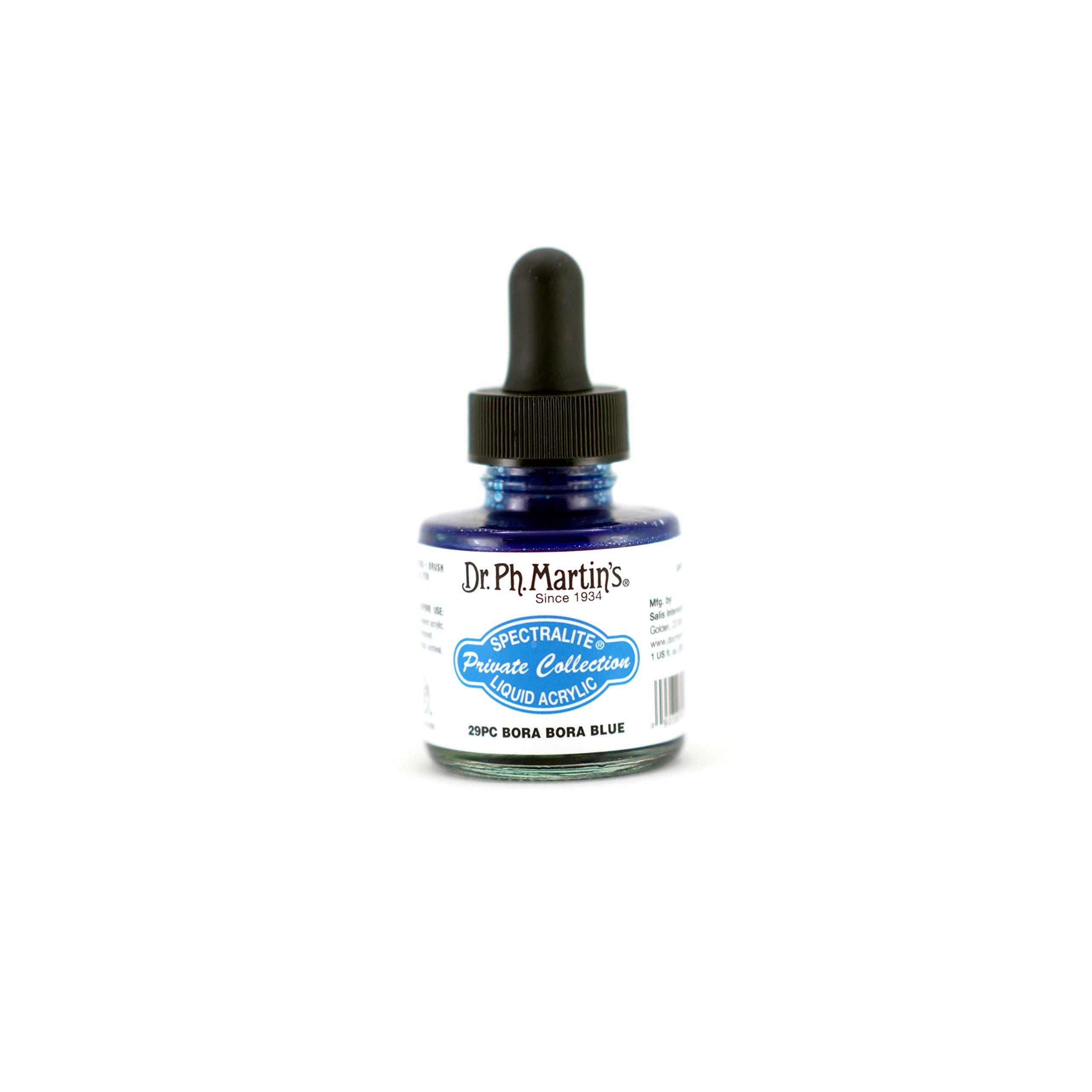 Dr. Ph. Martin's Spectralite Private Collection Liquid Acrylics, 1.0 oz, Bora Bora Blue (29PC)