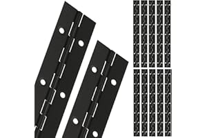 SEUNGCH 12Pcs 18 Inch Black Piano Hinge, 0.04" Thickness 1.2" Open Width, Heavy Duty 304 Stainless Steel Continuous Hinges for Boat, Door and More