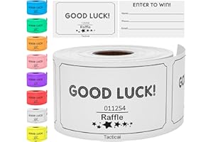 Tacticai 250 Raffle Tickets, White (1 of 8 Colors), Raffle Cards, Entry Form with Name, Phone & Email for Events, Fundraiser & Prizes