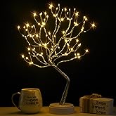 Alfanite Twinkling Tree Fairy Light Spirit Tree Lamp Bonsai Tree Light, Fairy Light Tree, Cute Room Decor Aesthetic Decor, Night Light Lamp, Twinkle Tree, (Silver Branches 108 LED)