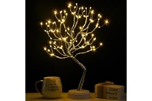 Alfanite Twinkling Tree Fairy Light Spirit Tree Lamp Bonsai Tree Light, Fairy Light Tree, Cute Room Decor Aesthetic Decor, Night Light Lamp, Twinkle Tree, (Silver Branches 108 LED)