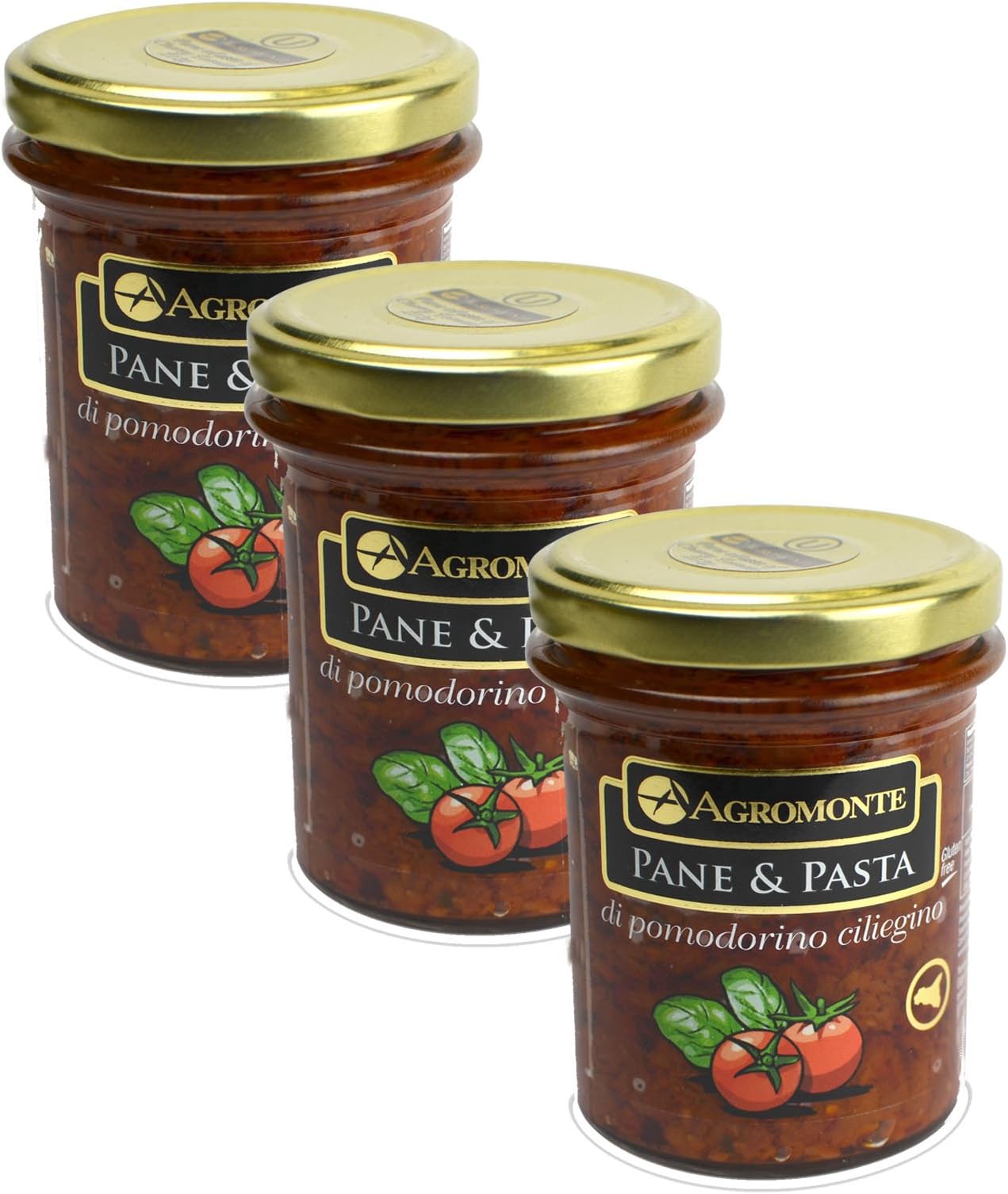 Agromonte Authentic Italian Cherry Tomato Pane and Pasta Original Certified Kosher 7.48 oz 3 pack