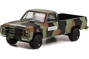 Collectibles 1985 Chevy M1008 CUCV Pickup Truck Camouflage Military Police Battalion 64"" Release 2 1/64 Diecast Model Car by Greenlight 61020 D