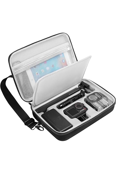 Étui Transport Tomat Pour DJI Osmo Action 5 Pro - Sac Bandoulière Cuir PU - Compatible DJI Mic 2