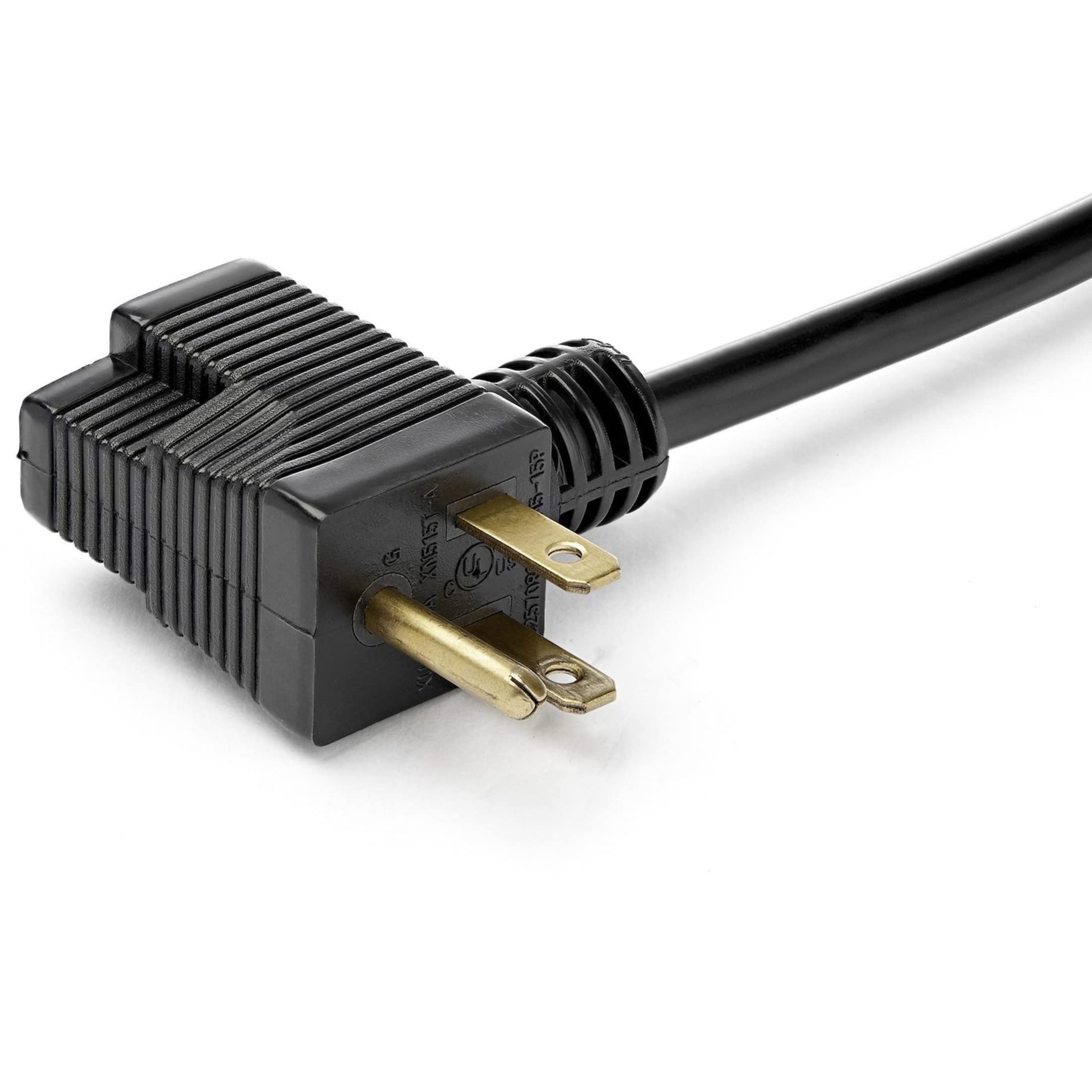 StarTech.com 1ft (0.3m) Short Extension Cord, NEMA 5-15P/R to NEMA 5-15R, 13A 125V, 16AWG, Outlet Saver Power Extension Cord with Extra Passthrough Outlet, AC Extension Cable, UL Listed (PAC102)