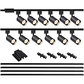 Hiiglxii 12 Lights LED Track Lighting Kit with 13FT H Track Lighting Rails & Floating Canopy Connector, GU10 Track Light Kit