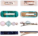 Acptall 20Pcs Pearl Hair Clips Barrettes Geometric Acrylic Resin Fashion view 8